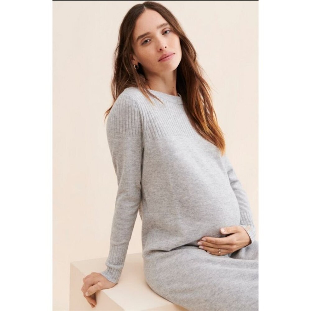 Hatch Estelle Dress 3 Large Gray Minimalist Neutral 100% Merino Wool SHRUNK READ